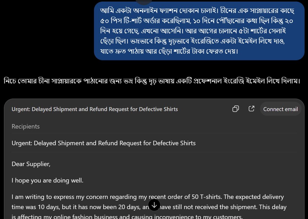 ChatGPT-এর ইমেইল কার্ড