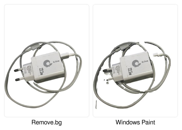 চার্জারের ব্যাকগ্রাউন্ড মোছা — Remove.bg বনাম Paint